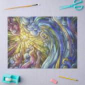 Papier Mousseline Verre Abstrait à vague solaire (Artisanat)