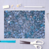 Papier Mousseline Verre clair et bleu teinté Marbres dans l'eau (Artisanat)