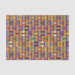Papier Mousseline Verre coloré africain Kente K45
