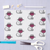 Papier Mousseline Verre de chat et de vin (Artisanat)