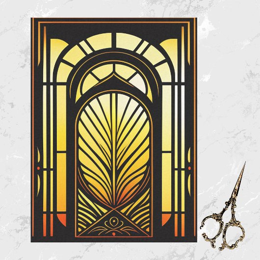 Papier Mousseline Verre Jaune Orange Illustration Grande