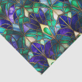 Papier Mousseline Verre turquoise, violet et or peacock (Détail)