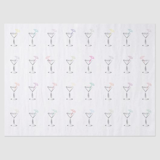 Papier Mousseline Verres à la mode frais de Martini (Recto)