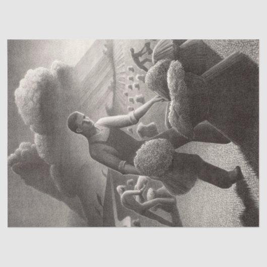 Papier Mousseline Vers la tempête par Grant Wood (Recto)