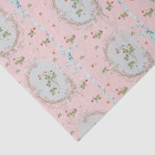 Papier Mousseline Versailles Strawberrys & Ribbons Rose (Détail)