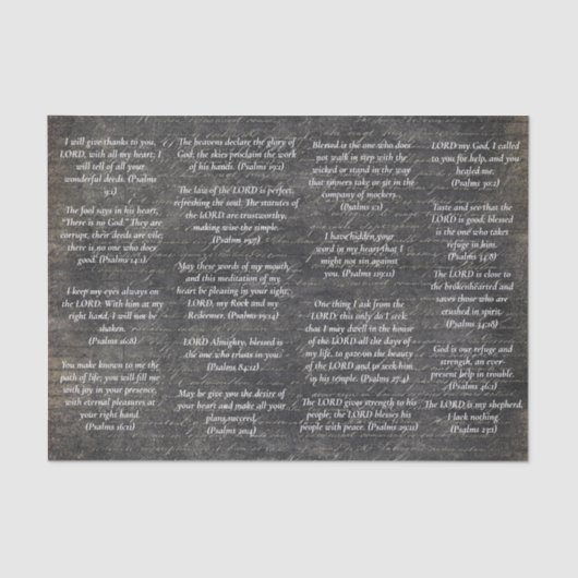 Papier Mousseline Versets de Psaume biblique pour les journaux sur l (Recto)