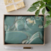 Papier Mousseline Vert, Art nouveau, belle époque, travail du bois, (Cadeau)