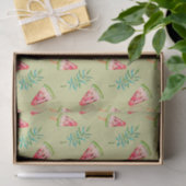 Papier Mousseline Vert avec motif pastèque (Cadeau)
