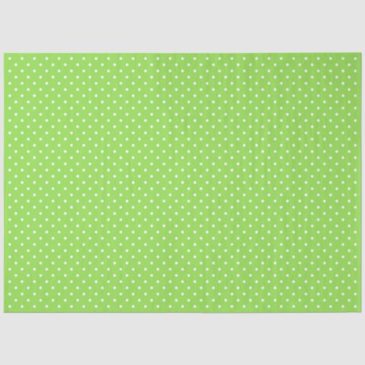 Papier Mousseline Vert avec pois blancs (Recto)