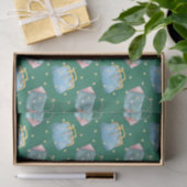 Papier Mousseline Vert avec Sac Bleu (Cadeau)