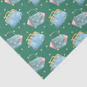 Papier Mousseline Vert avec Sac Bleu (Détail)