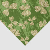 PAPIER MOUSSELINE VERT AVEC SHAMROCKS D'OR (Détail)