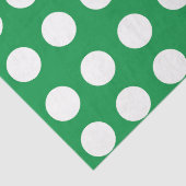 Papier Mousseline Vert Blanc pois classique élégant (Détail)