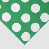 Papier Mousseline Vert blanc Polka Dot Classic Élégant (Détail)