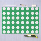 Papier Mousseline Vert blanc Polka Dot Classic Élégant (Artisanat)