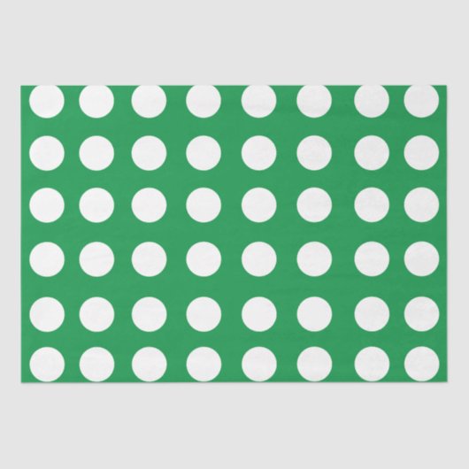 Papier Mousseline Vert blanc Polka Dot Classic Élégant (Recto)