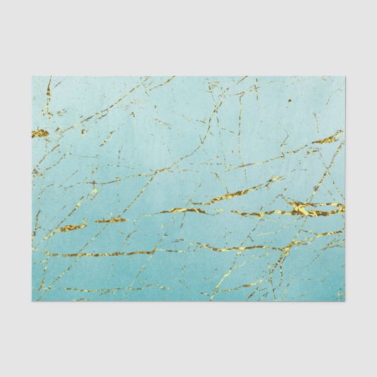 Papier Mousseline Vert Bleu Avec Or (Recto)