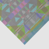 Papier Mousseline Vert bleu violet géométrique (Détail)