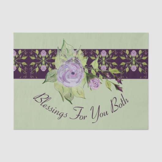 Papier Mousseline Vert Clair Avec Violet (Recto)