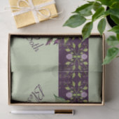 Papier Mousseline Vert Clair Avec Violet (Cadeau)