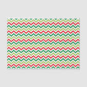 Papier Mousseline Vert clair et rouge Chevron (Recto)