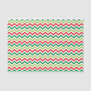 Papier Mousseline Vert clair et rouge Chevron