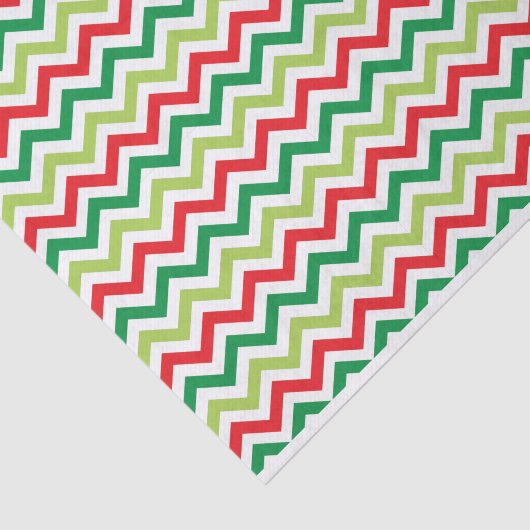 Papier Mousseline Vert clair et rouge Chevron (Détail)