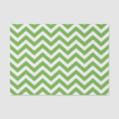 Papier Mousseline Vert de printemps et chevron blanc Mariage Anniver (Recto)