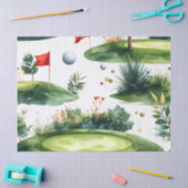 Papier Mousseline Vert de putting de golf avec drapeau rouge (Artisanat)