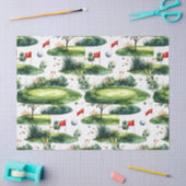 Papier Mousseline Vert de putting de golf avec drapeau rouge (Artisanat)