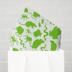 Papier Mousseline Vert Déplaisant crâne Critère Rats Motif d'horreur
