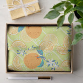 Papier Mousseline Vert d'été orange (Cadeau)