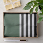 Papier Mousseline Vert émeraude foncé avec bandes noires et blanches (Cadeau)