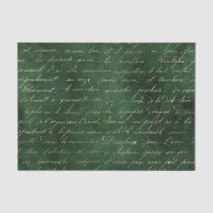 Papier Mousseline Vert émeraude grunge calligraphie vintage