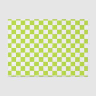 Papier Mousseline Vert et blanc de chaux Checkered