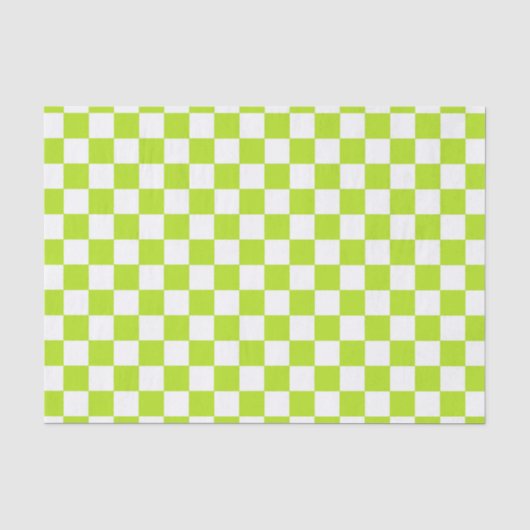 Papier Mousseline Vert et blanc de chaux Checkered (Recto)