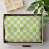 Papier Mousseline Vert et blanc de chaux Checkered (Cadeau)