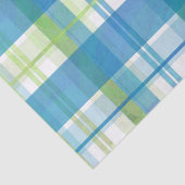 Papier Mousseline Vert et bleu de plaid de Madras (Détail)
