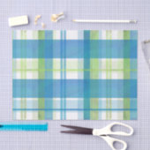 Papier Mousseline Vert et bleu de plaid de Madras (Artisanat)