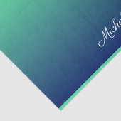 Papier Mousseline Vert et bleu foncé personnalisé (Détail)