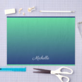 Papier Mousseline Vert et bleu foncé personnalisé (Artisanat)