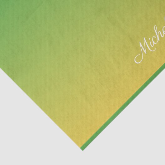 Papier Mousseline Vert et jaune foncé personnalisé (Détail)