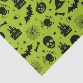 Papier Mousseline Vert et noir de motif de Halloween (Détail)