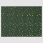 Papier Mousseline Vert étoile rayure fêtes de Noël (Recto)