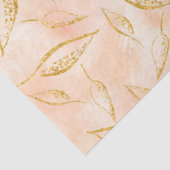 Papier Mousseline Vert feuillage moderne Or Aquarelle dorée (Détail)