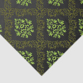 Papier Mousseline Vert floral de papier peint (Détail)