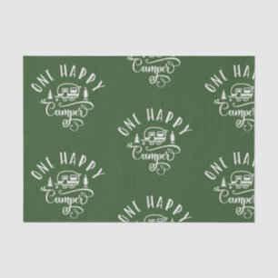Papier Mousseline Vert forestier minimaliste Un campeur heureux