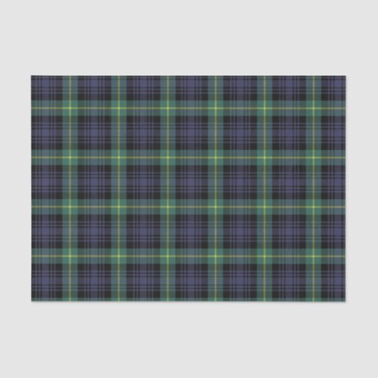 Papier Mousseline Vert jaune violet noir Tartan écossais Plaid (Recto)