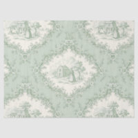Vert menthe toile florale de campagne française -