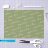 Papier Mousseline Vert mousse botanique et lavande délicate script (Artisanat)